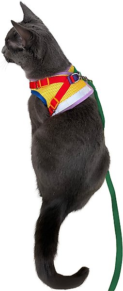 Show full view: Travel Cat The True Adventurer Reflective Cat & Kitten Harness & Leash, Rainbow, Large slide 7 of 9