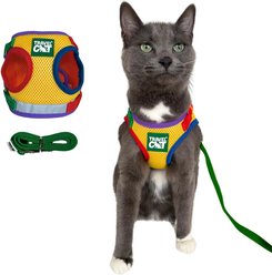 Travel Cat The True Adventurer Reflective Cat & Kitten Harness & Leash, Rainbow, Large