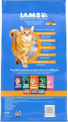 Show full view: Iams Proactive Health Healthy Enjoyment Immune Support Chicken & Salmon Adult Dry Cat Food, 6-lb bag slide 3 of 10