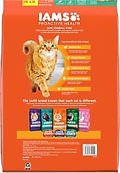 Iams ProActive Health Adult Hairball Care with Chicken & Salmon Dry Cat Food, 16-lb bag slide 2 of 8