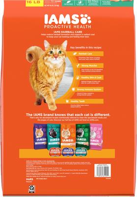 Show full view: Iams ProActive Health Adult Hairball Care with Chicken & Salmon Dry Cat Food, 16-lb bag slide 3 of 10