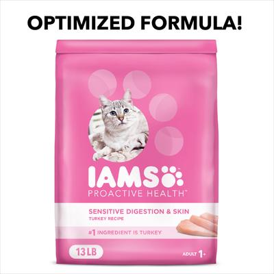 Show full view: Iams Proactive Health Sensitive Digestion & Skin Turkey Dry Cat Food, 26-lb bundle  slide 3 of 11