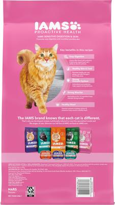 Show full view: Iams Proactive Health Sensitive Digestion & Skin Turkey Dry Cat Food, 6-lb bag slide 3 of 10