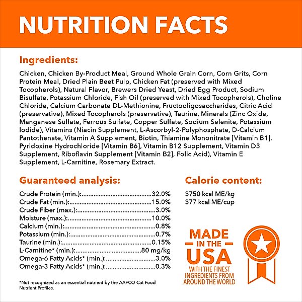 Show full view: Iams Proactive Health Healthy Adult Chicken Recipe Dry Cat Food, 3.5-lb bag slide 7 of 11