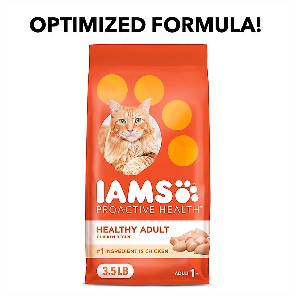 Show full view: Iams Proactive Health Healthy Adult Chicken Recipe Dry Cat Food, 3.5-lb bag slide 3 of 11