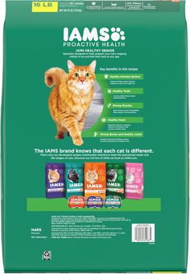 Show full view: Iams Proactive Health Healthy Senior Chicken Recipe Dry Cat Food, 16-lb bag slide 3 of 10