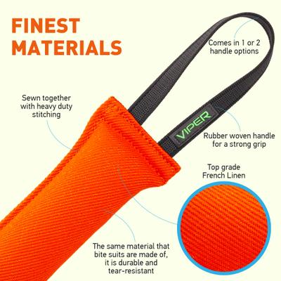 Show full view: Viper French Linen Tug Dog Toy, Orange, 12-in slide 3 of 6