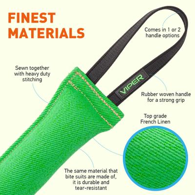 Show full view: Viper French Linen Reward Tug Dog Toy, Green, 8-in slide 2 of 5