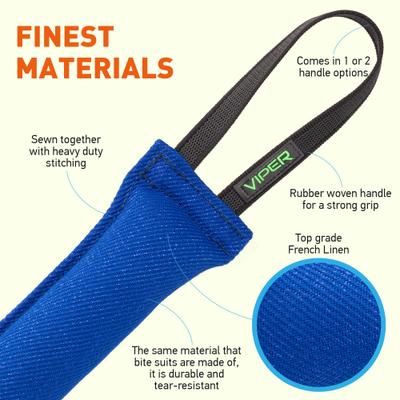 Show full view: Viper French Linen Reward Tug Dog Toy, Blue, 12-in slide 2 of 5