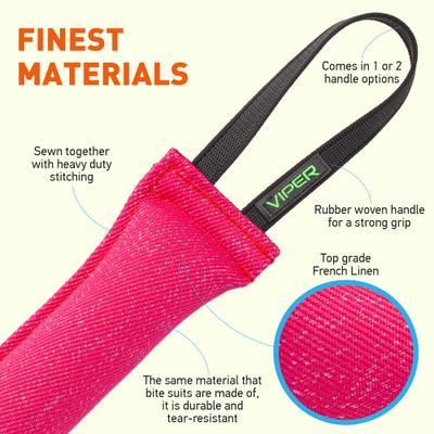 Show full view: Viper French Linen Tug Dog Toy, Pink, 12-in slide 2 of 5