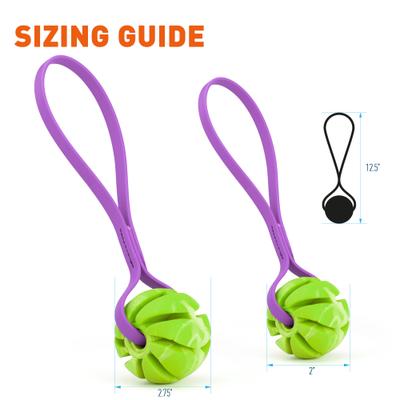 Show full view: Dogline Spiral Ball with Handle Dog Toy, Green/Purple, 2.75-in slide 4 of 8
