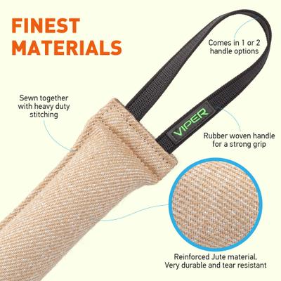 Show full view: Viper Jute Tug Dog Toy, Tan, 12-in slide 2 of 5