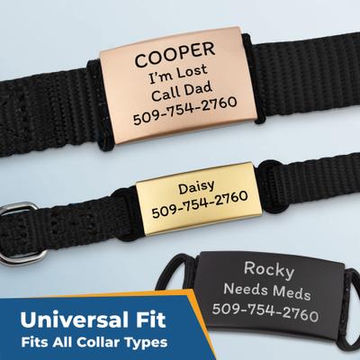 Show full view: GoTags Silent Steel Personalized Cat & Dog ID Tag, Gold, Large slide 6 of 9