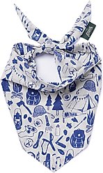 The Paws Wander Dog Bandana, Blue, Small