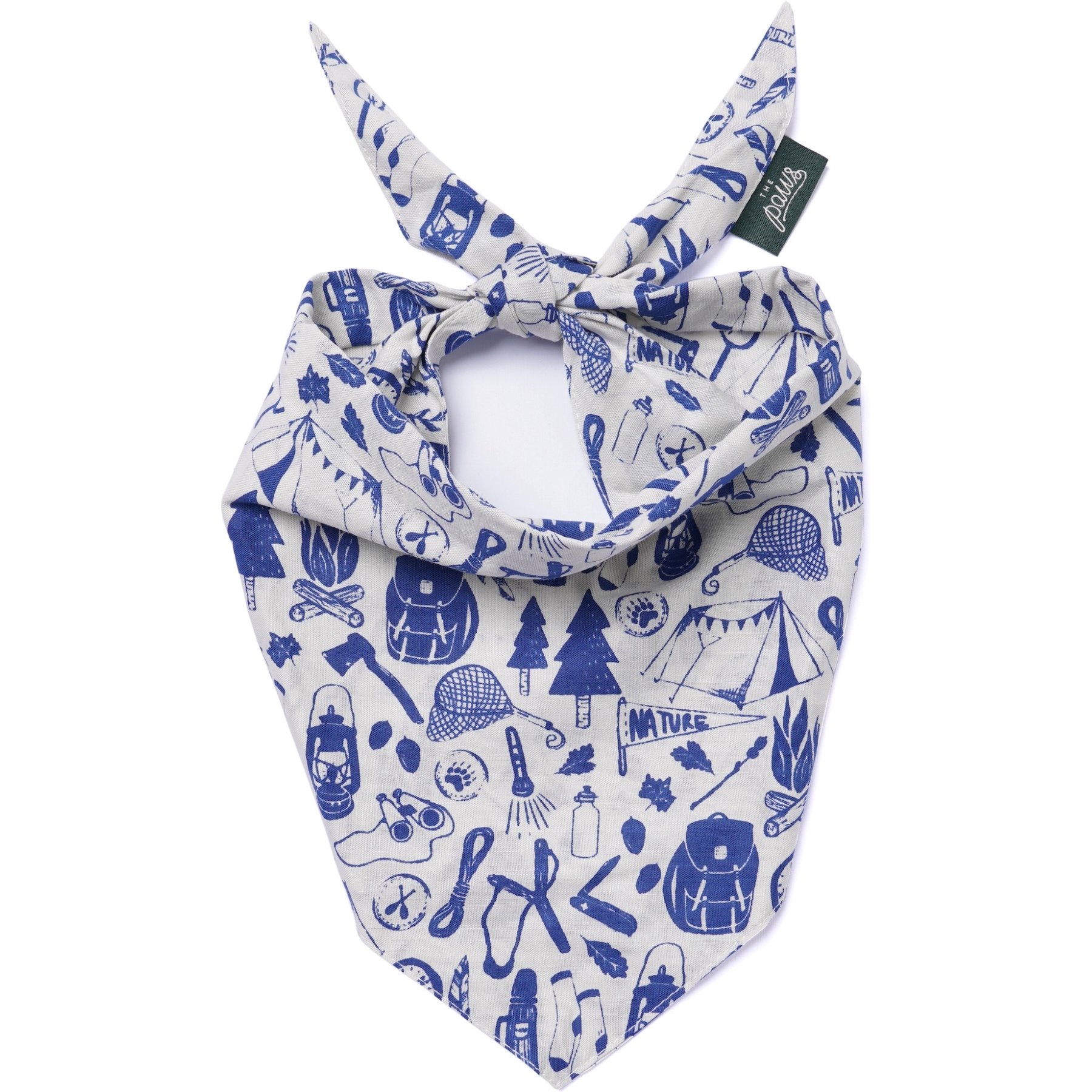 The Paws Wander Dog & Cat Bandana, Blue, Small