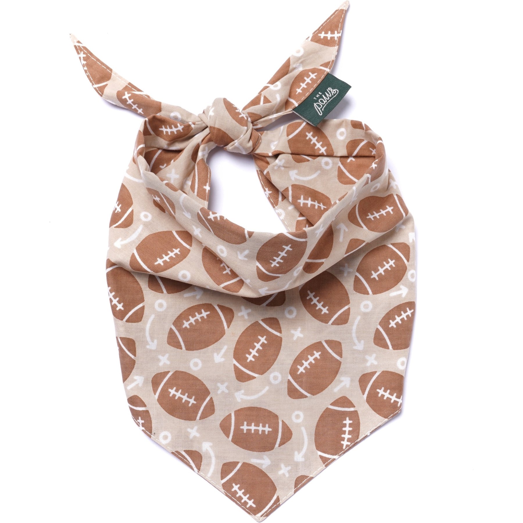 The Paws Blitz Dog & Cat Bandana, Brown, Small