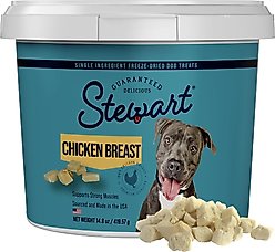 Stewart Chicken Breast Single Ingredient Freeze-Dried Dog Treats, 14.8-oz tub