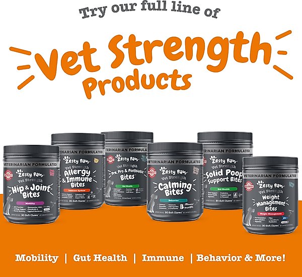 Show full view: Zesty Paws Vet Strength Weight Management Bites Chicken Flavored Chew Supplement for Dogs, 90 count slide 7 of 8