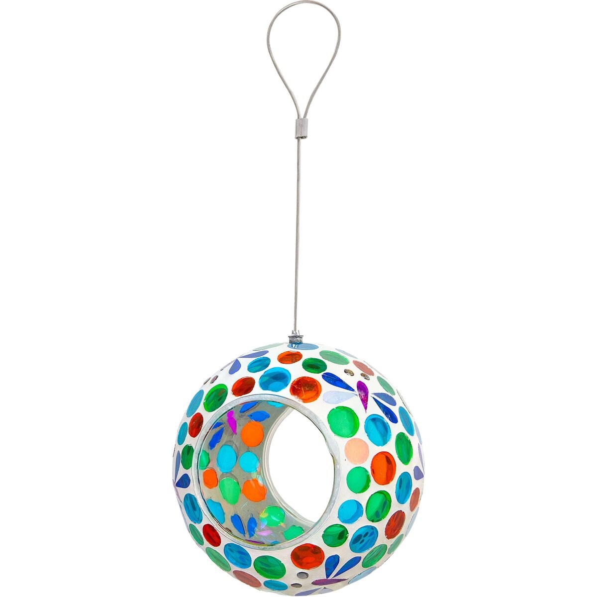 Sunnydaze Decor Mosaic Glass Bird Feeder, Lavender