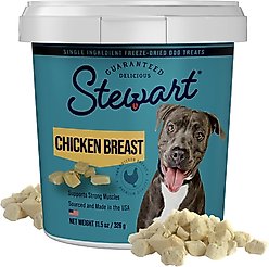 Stewart Chicken Breast Single Ingredient Freeze-Dried Dog Treats, 11.5-oz tub