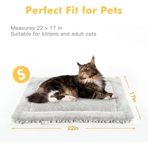 Mora Pets Self-Heating Reversible Cat Pad, Grey, Small