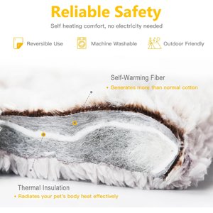 Mora Pets Self-Heating Reversible Cat Pad, Grey, Medium