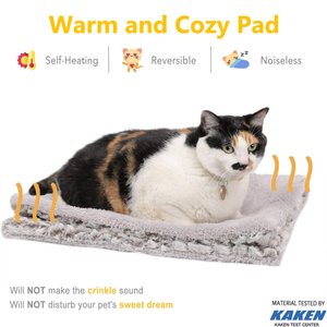 Mora Pets Self-Heating Reversible Cat Pad, Grey, Medium