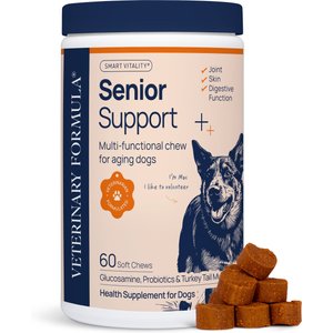 Veterinary Formula Smart Vitality Pork Flavor Soft Chew Senior Support Supplement for Dogs, 60 count