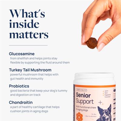 Show full view: Veterinary Formula Smart Vitality Pork Flavor Soft Chew Senior Support Supplement for Dogs, 60 count slide 5 of 11