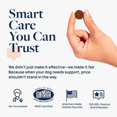 Show full view: Veterinary Formula Smart Vitality Pork Flavor Soft Chew Senior Support Supplement for Dogs, 60 count slide 7 of 11