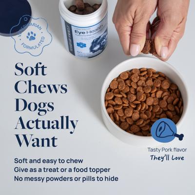 Show full view: Veterinary Formula Smart Vitality Pork Flavor Soft Chew Eye Health Supplement for Dogs, 60 count slide 5 of 11