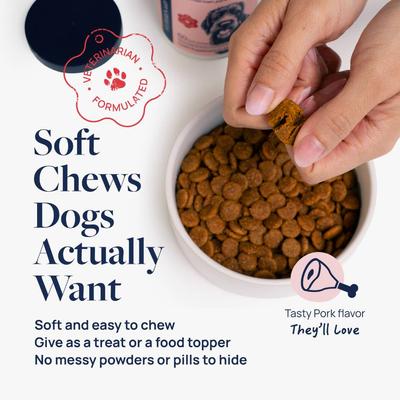 Show full view: Veterinary Formula Smart Vitality Pork Flavor Soft Chew Hip & Joint Supplement for Dogs, 60 count slide 5 of 10