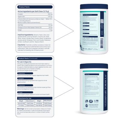 Show full view: Veterinary Formula Smart Vitality Pork Flavor Soft Chew Gut Health Supplement for Dogs, 60 count slide 10 of 11