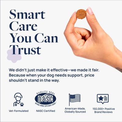 Show full view: Veterinary Formula Smart Vitality Pork Flavor Soft Chew Pet Calm Supplement for Dogs, 60 count slide 7 of 11