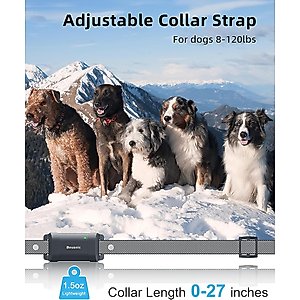 Bousnic 4000FT Extra Long Remote Range Waterproof Rechargeable Electronic Training Dog Collar, Grey
