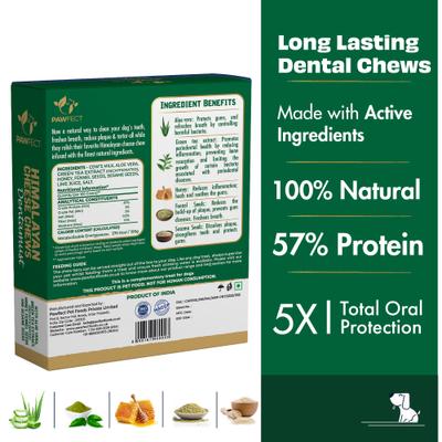 Show full view: Pawfect Dentamust Himalayan Cheese Chews Medium All Natural High-Protein Grain-Free with Aloe Vera Green Tea Extract Honey Fennel & Sesame Seeds Dental Dog Treats, 3 count slide 3 of 9