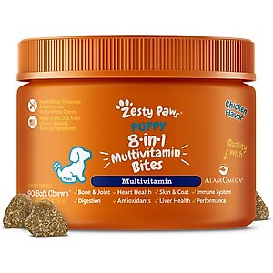 Zesty Paws Puppy 8-in-1 Chicken Flavor Soft Chews Multivitamin Supplement for Dogs, 90 count