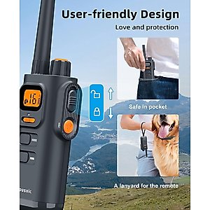 Bousnic 4000FT Extra Long Remote Range Waterproof Rechargeable Electronic Training Dog Collar, Grey