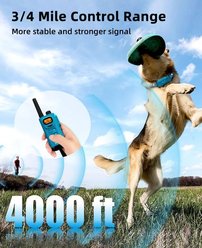 Bousnic 4000FT Extra Long Remote Range Waterproof Rechargeable Electronic Training Dog Collar, Bright Blue slide 2 of 8