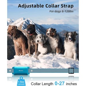 Bousnic 4000FT Extra Long Remote Range Waterproof Rechargeable Electronic Training Dog Collar, Bright Blue