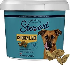 Stewart Chicken Liver Single Ingredient Freeze-Dried Raw Dog Treats, 16.8-oz tub