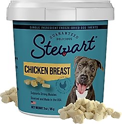 Stewart Chicken Breast Single Ingredient Freeze-Dried Dog Treats, 3-oz tub