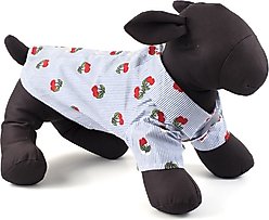 The Worthy Dog Cherries Dog Shirt, Blue/White, Medium slide 2 of 3
