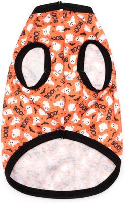 Show full view: The Worthy Dog Spooky Tee Dog Shirt, Orange, Small slide 3 of 3