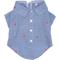 Show in main carousel: The License House Ohio State Chambray Block O Dog Shirt, Blue, XX-Large slide 1 of 2