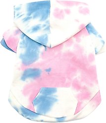 The Worthy Dog Tie Dye Dog Hoodie, Pink, XX-Large