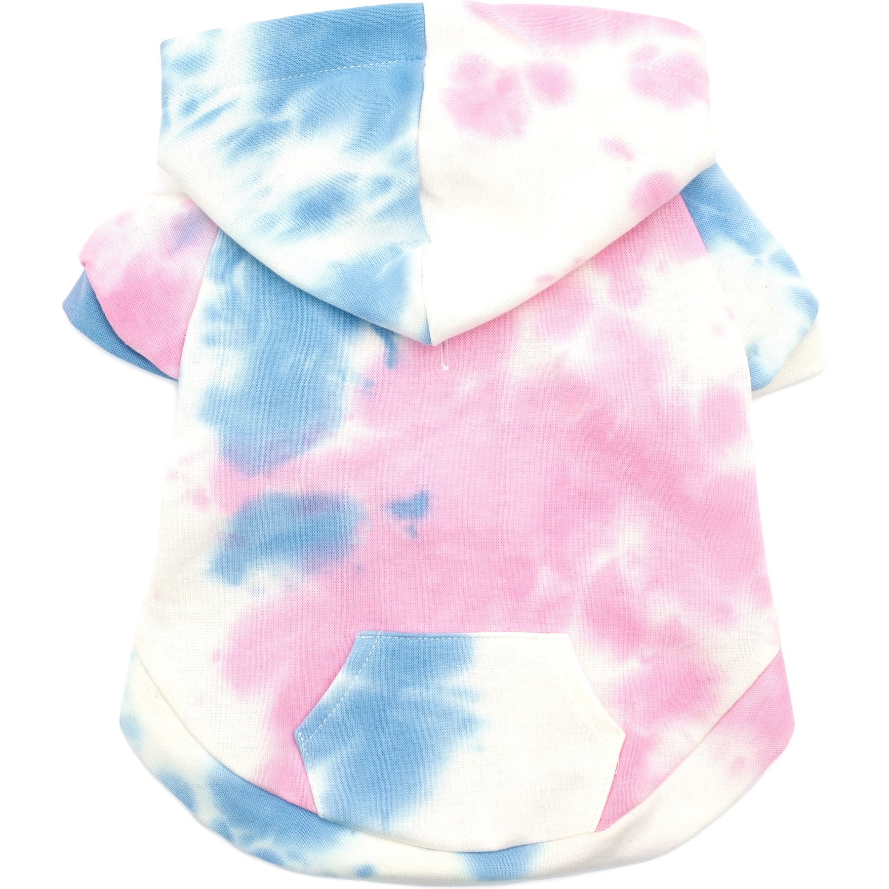 The Worthy Dog Tie Dye Dog Hoodie, Pink, Large