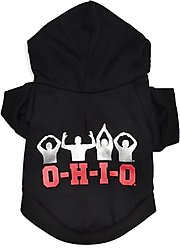 The License House Ohio State O-H-I-O Silhouette Dog Hoodie, Black, XX-Large