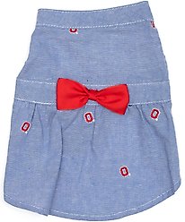 The License House Ohio State Chambray Block O Dog Dress, Blue, XX-Large
