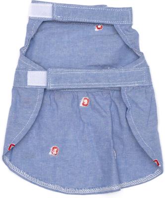 Show full view: The License House Ohio State Chambray Block O Dog Dress, Blue, Small slide 2 of 3